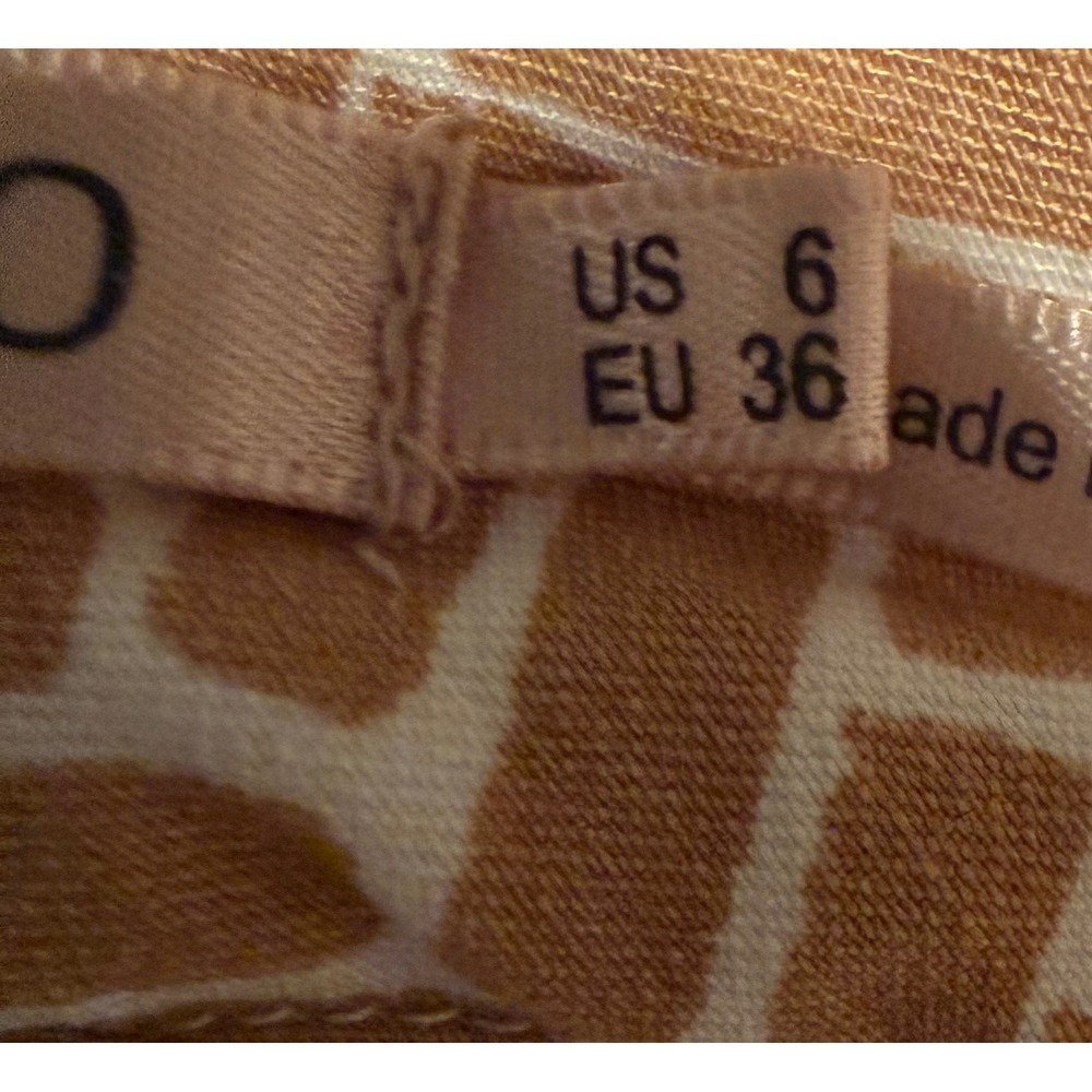Esqualo Tan White Geometric Block Print Chino Pants 7/8 Cropped Trousers Women 6 - Picture 11 of 12